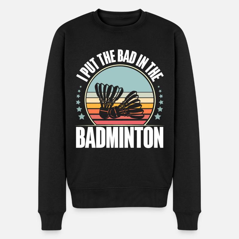 Badminton - Männer Premium Bio Pullover - Schwarz