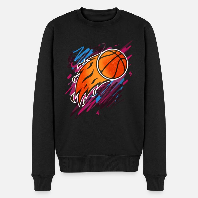 Basketball Basketballer - Männer Premium Bio Pullover - Schwarz