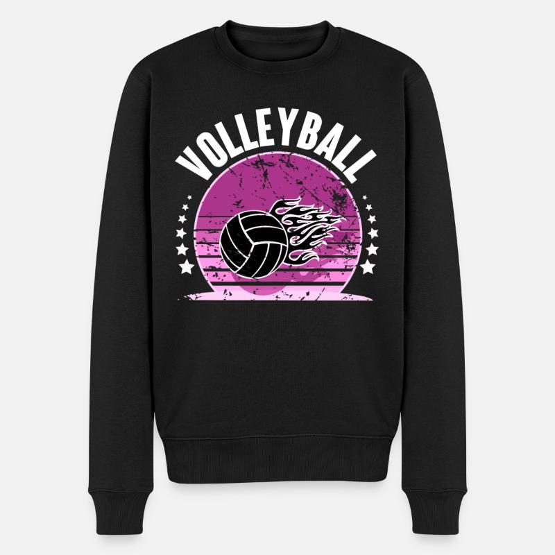 Volleyball - Männer Premium Bio Pullover - Schwarz