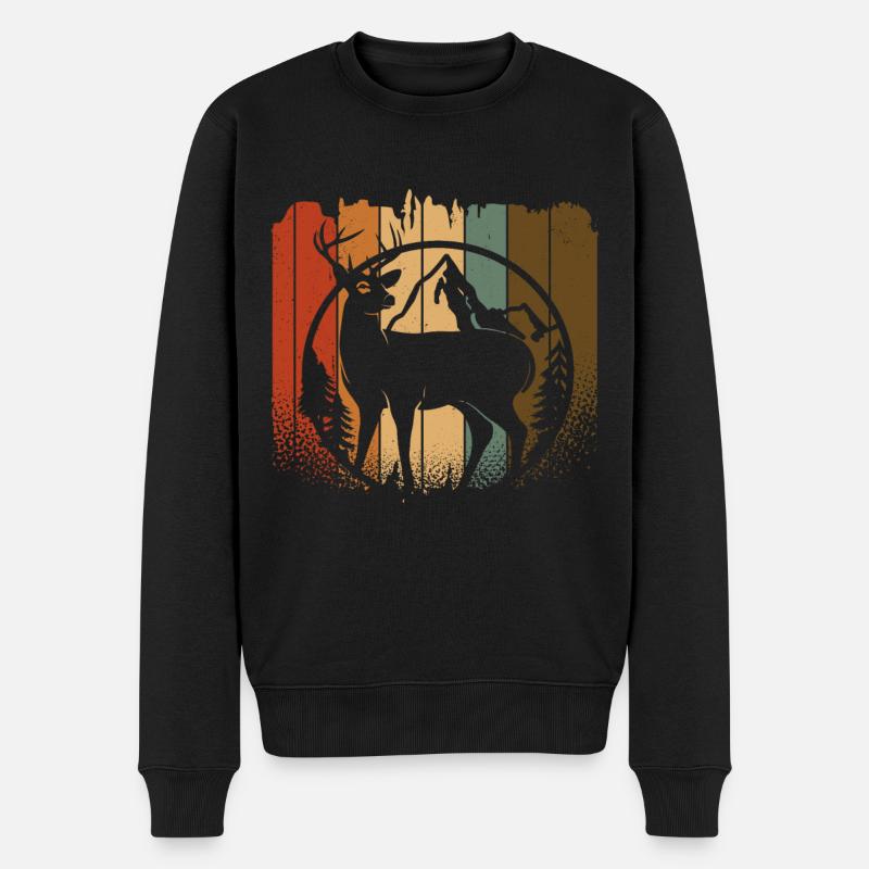 Cerf - Pull Premium bio Homme - noir