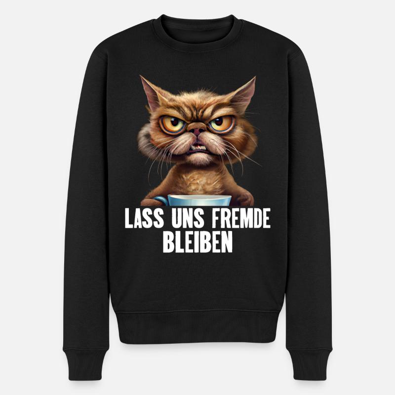 Lass Uns Fremde Bleiben - Männer Premium Bio Pullover - Schwarz