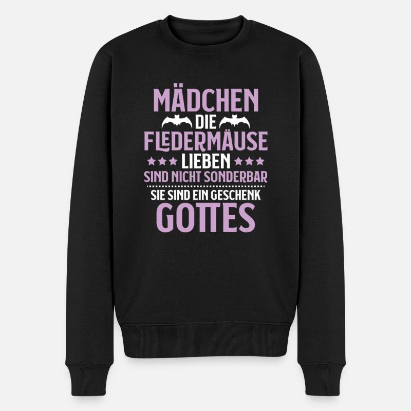 Fledermaus Fledermäuse Bat Bats Fledertier - Männer Premium Bio Pullover - Schwarz