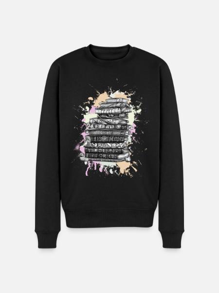 Reading books book - Men's Premium Organic Jumper - black