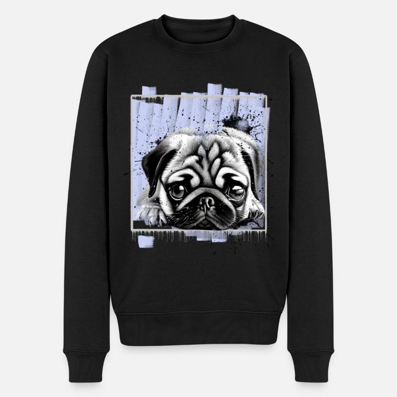 Chien carlin - Pull Premium bio Homme - noir