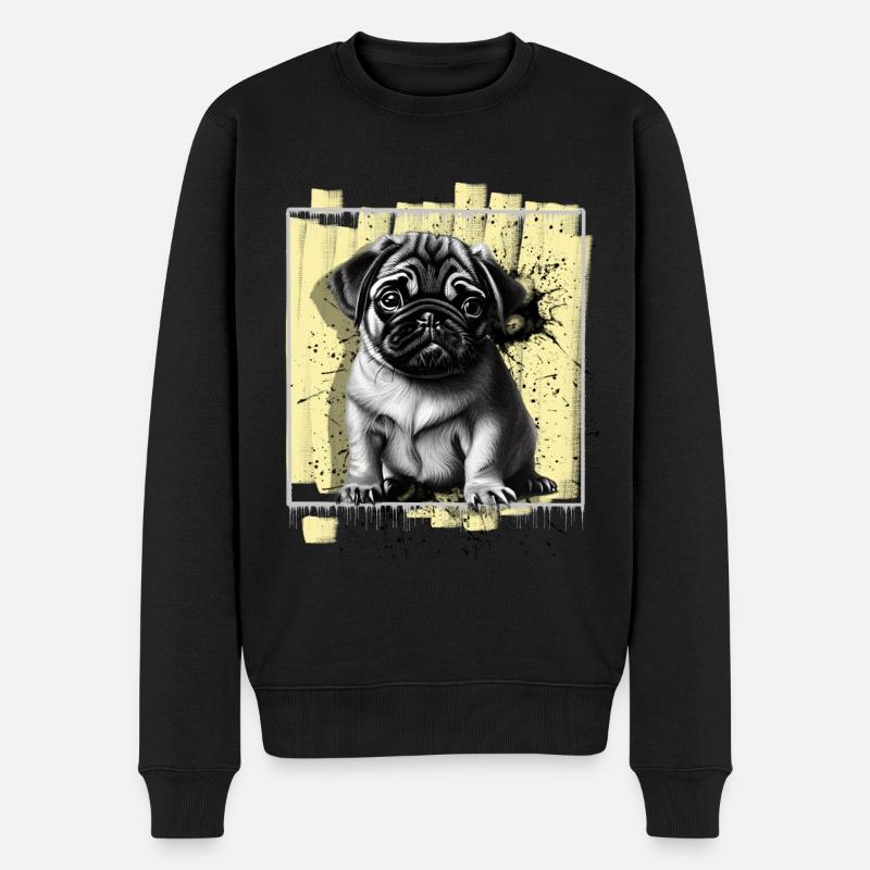 Chien carlin - Pull Premium bio Homme - noir