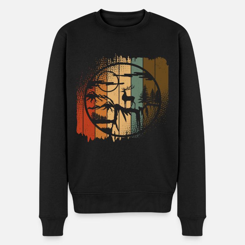 Forêt de Deer Mountains - Pull Premium bio Homme - noir