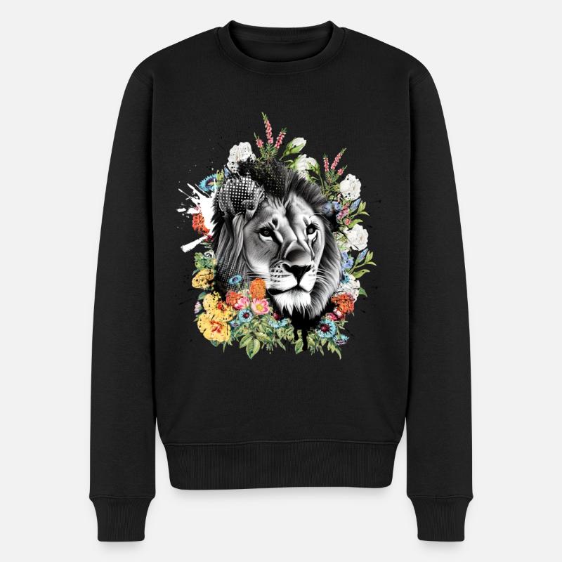 Fleurs de lion - Pull Premium bio Homme - noir
