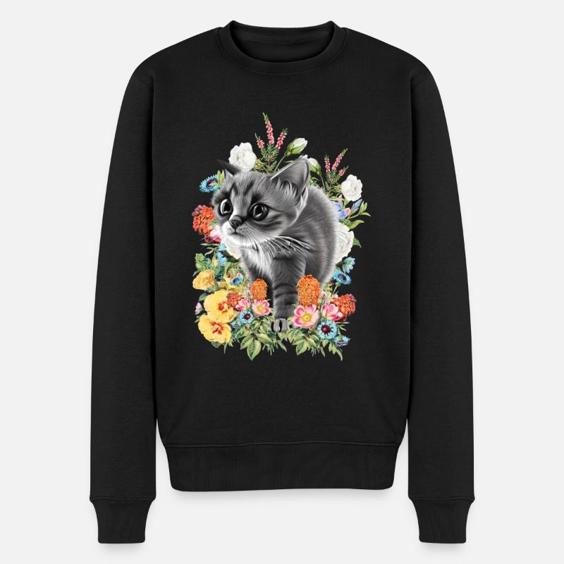 Fleurs de chat - Pull Premium bio Homme - noir