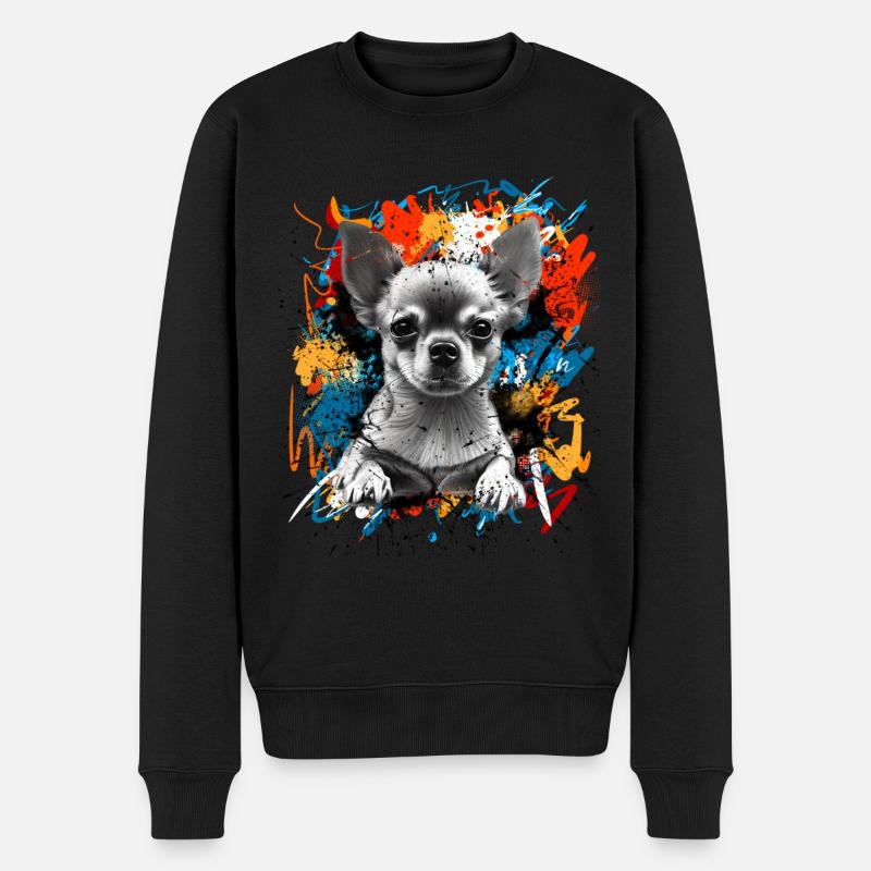 Chihuahua - Männer Premium Bio Pullover - Schwarz