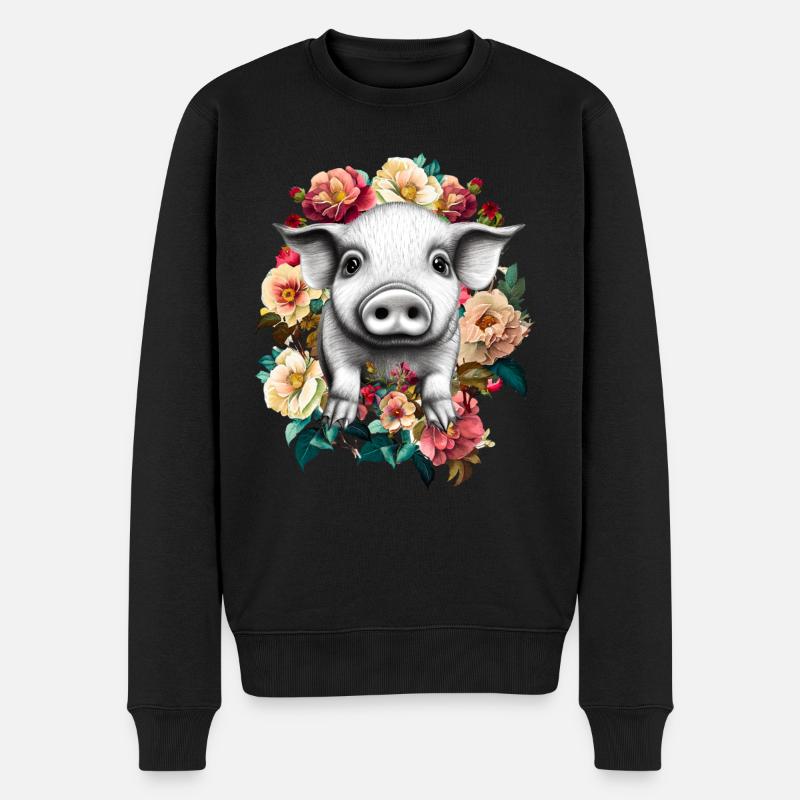 Fleurs de cochon - Pull Premium bio Homme - noir