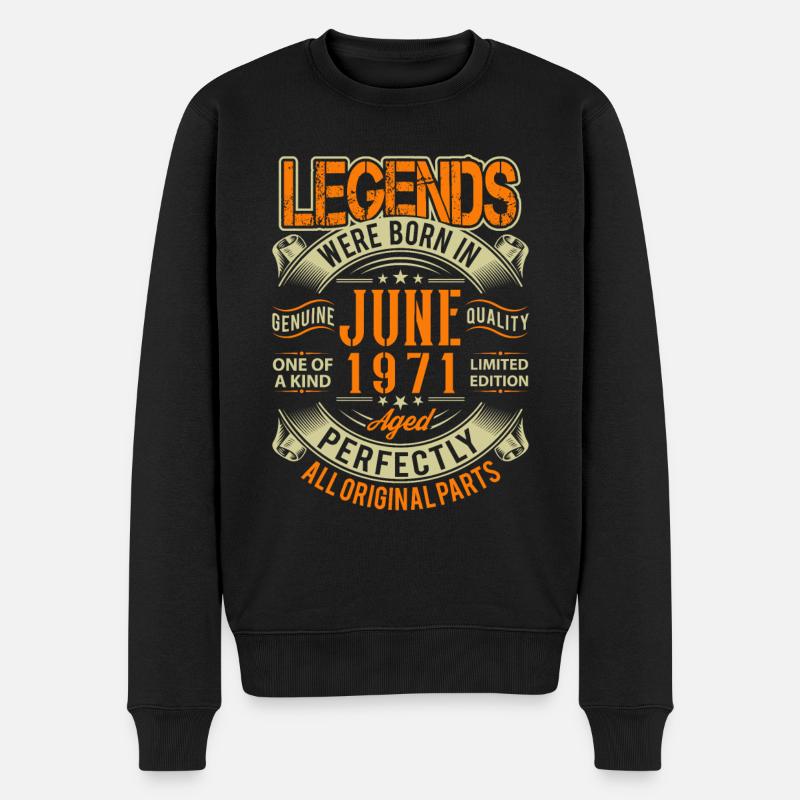 1971 Juin Birthday Legend - Pull Premium bio Homme - noir