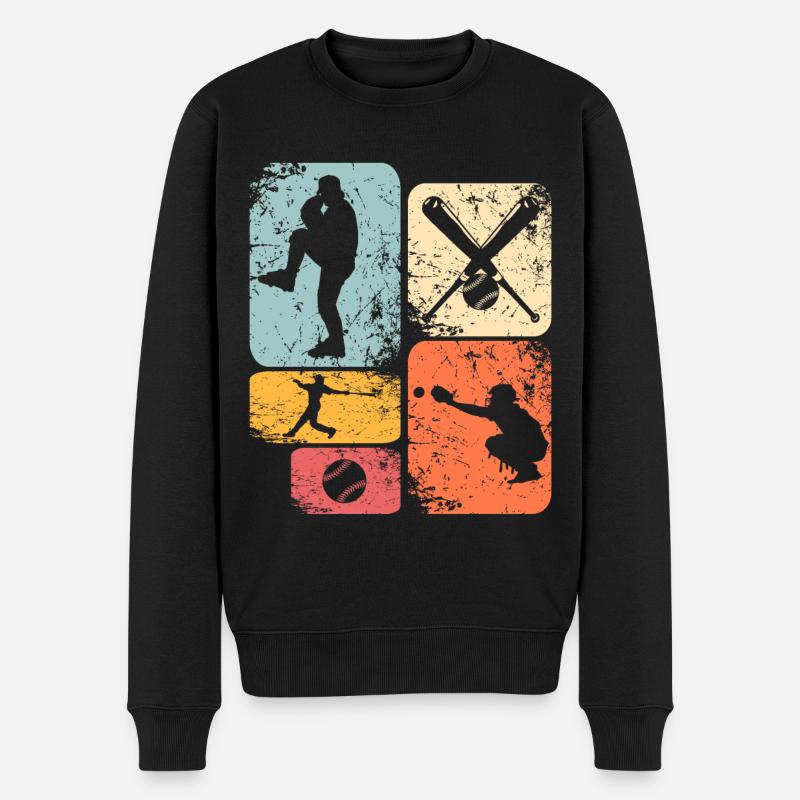 Base-ball - Pull Premium bio Homme - noir