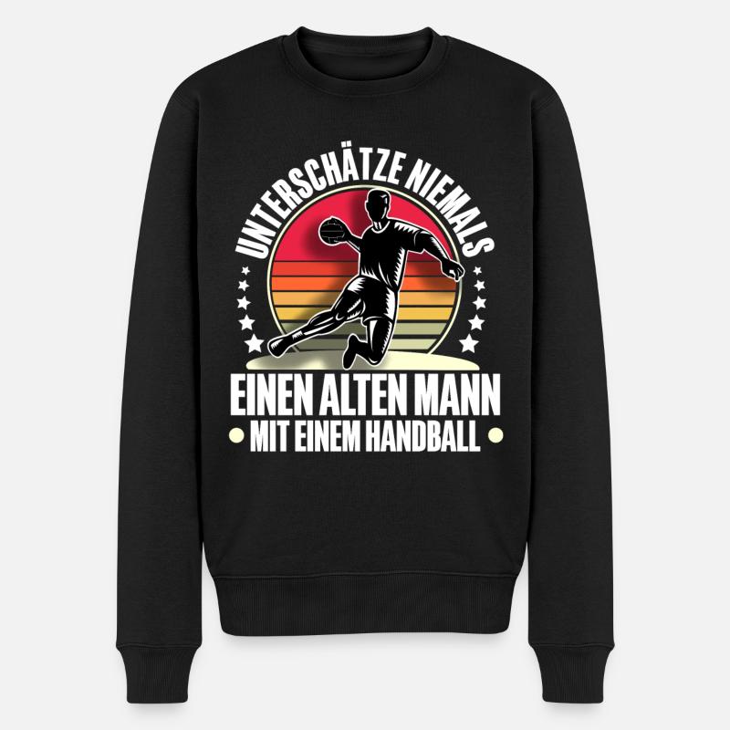 Handball Handballer - Männer Premium Bio Pullover - Schwarz