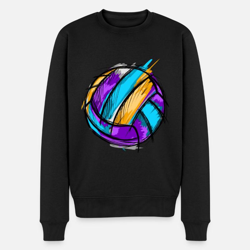 Volleyball - Männer Premium Bio Pullover - Schwarz