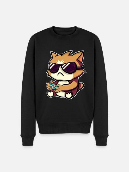 Gaming Gamer Cat - Men's Premium Organic Jumper - black