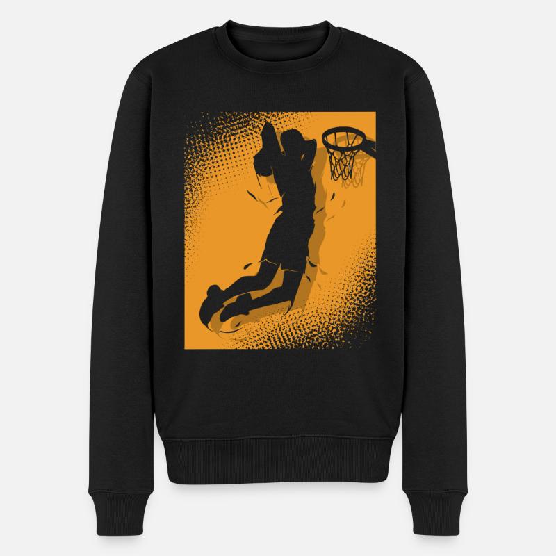 Basketball Basketballer - Männer Premium Bio Pullover - Schwarz