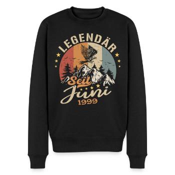 Legendär seit Juni 1999 - Geburtstag 1999 - Männer Premium Bio Pullover - Schwarz - Vorne - Nico (187cm)