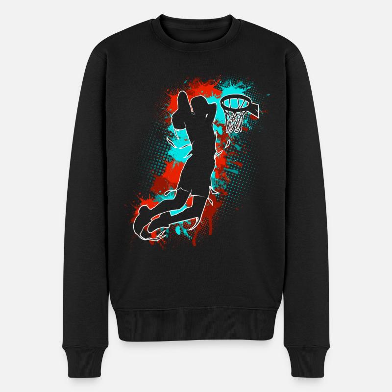 Basketball Basketballer - Männer Premium Bio Pullover - Schwarz