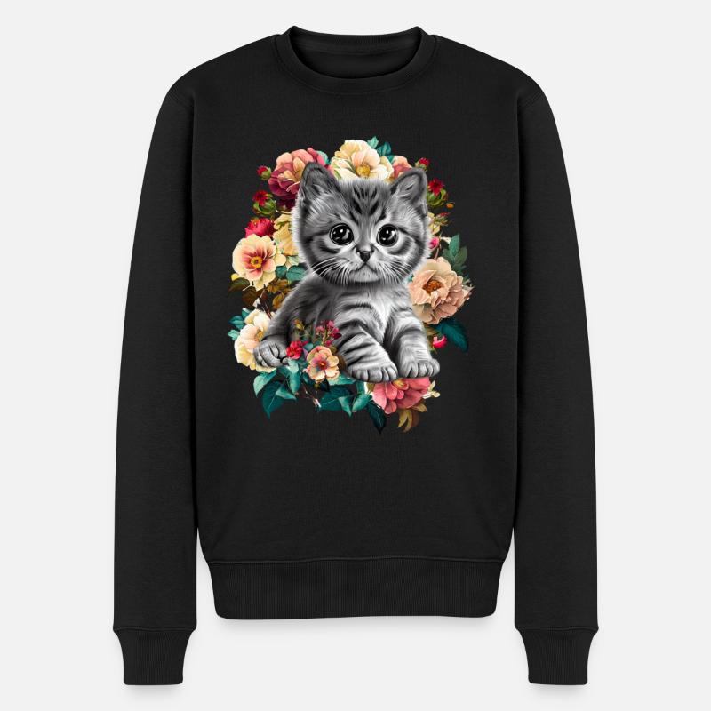 Fleurs de chat - Pull Premium bio Homme - noir