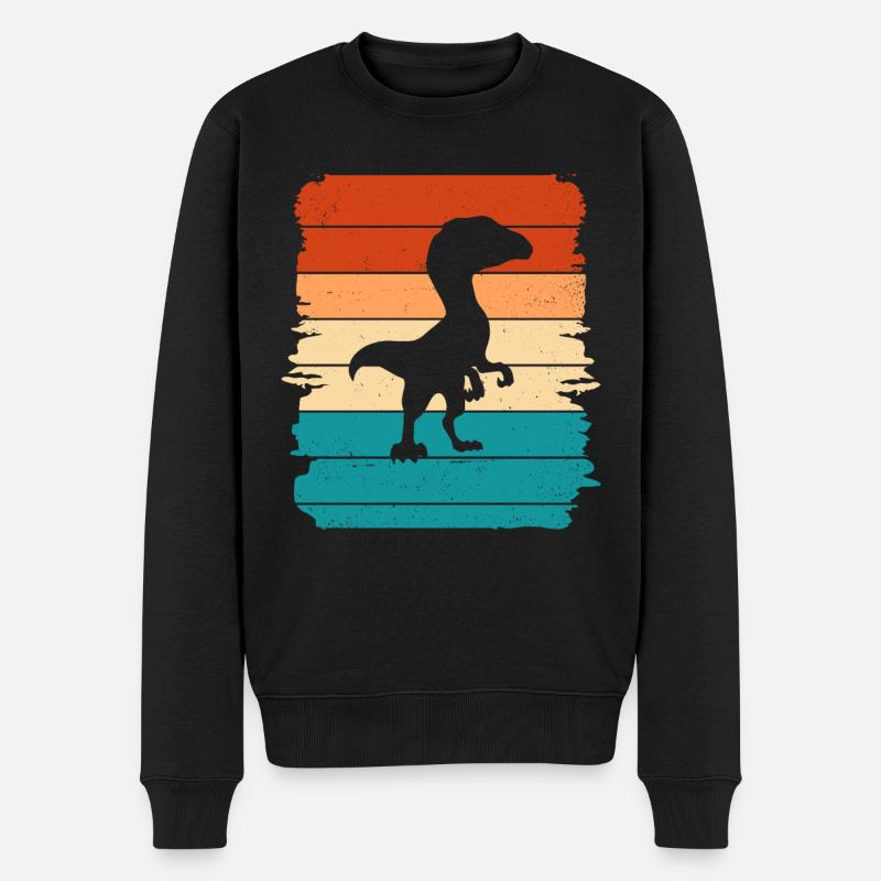 Dino - Männer Premium Bio Pullover - Schwarz