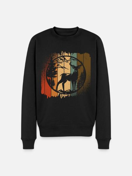 Deer Mountains Wilderness - Men's Premium Organic Jumper - black