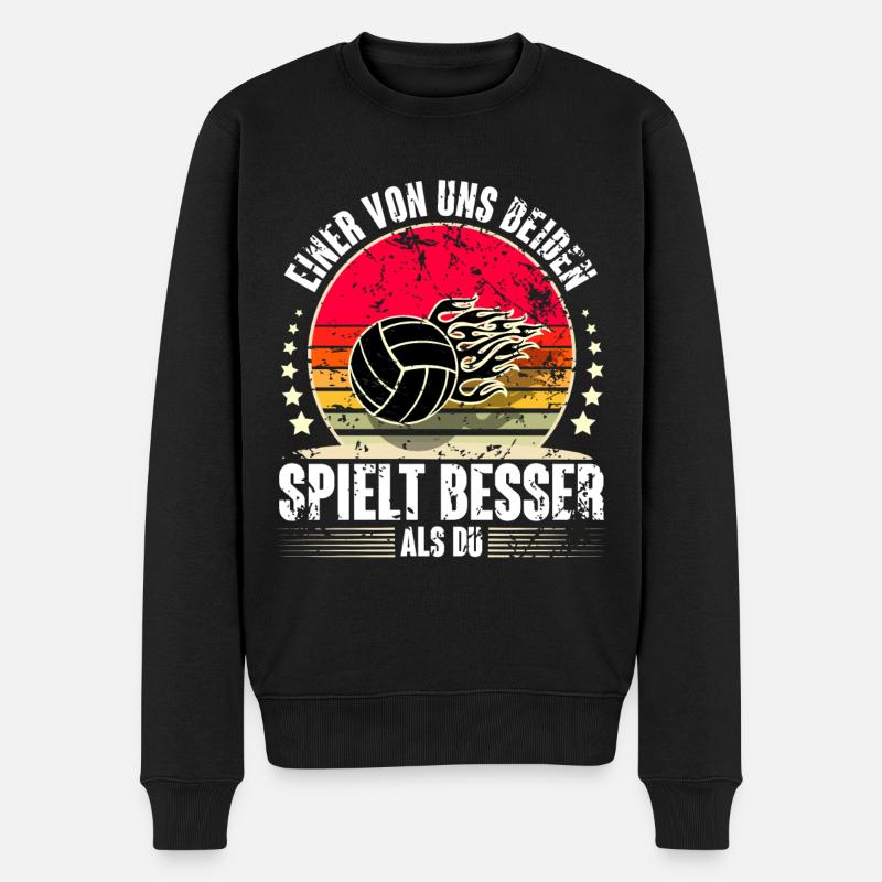 Volleyball - Männer Premium Bio Pullover - Schwarz