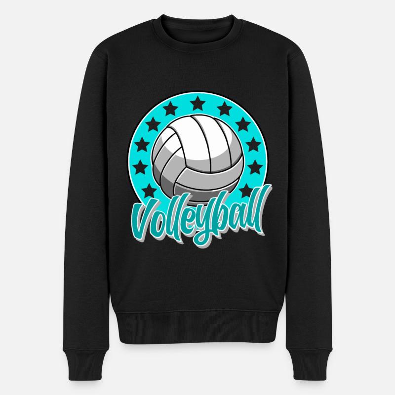 Volleyball - Männer Premium Bio Pullover - Schwarz
