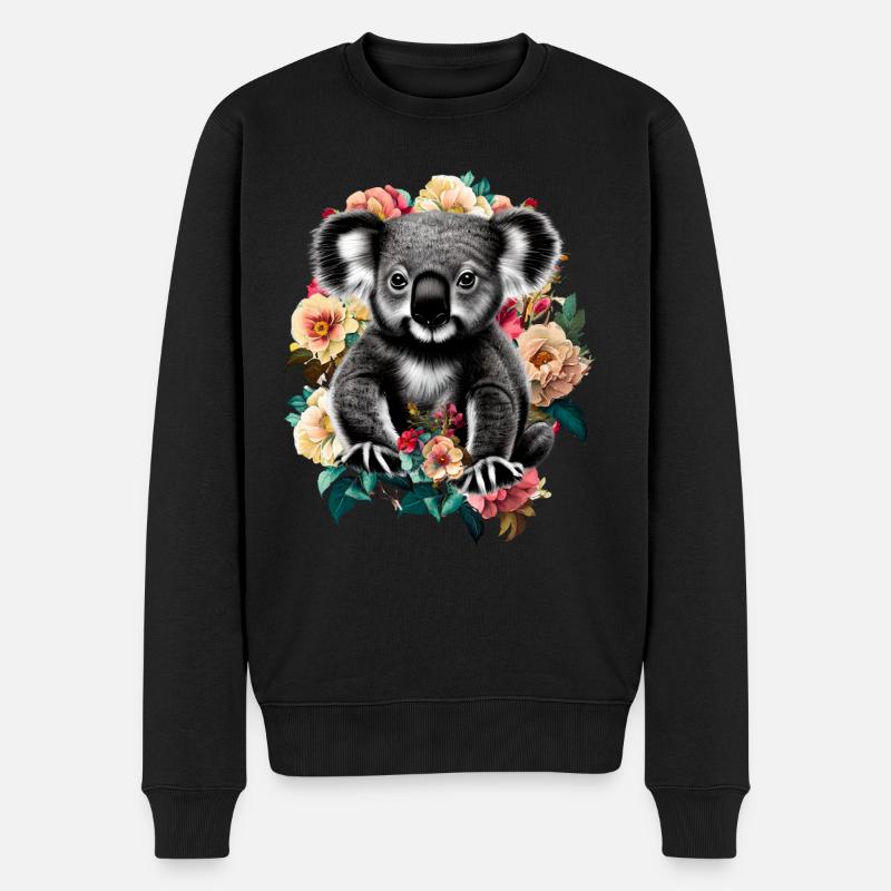 Koala - Männer Premium Bio Pullover - Schwarz