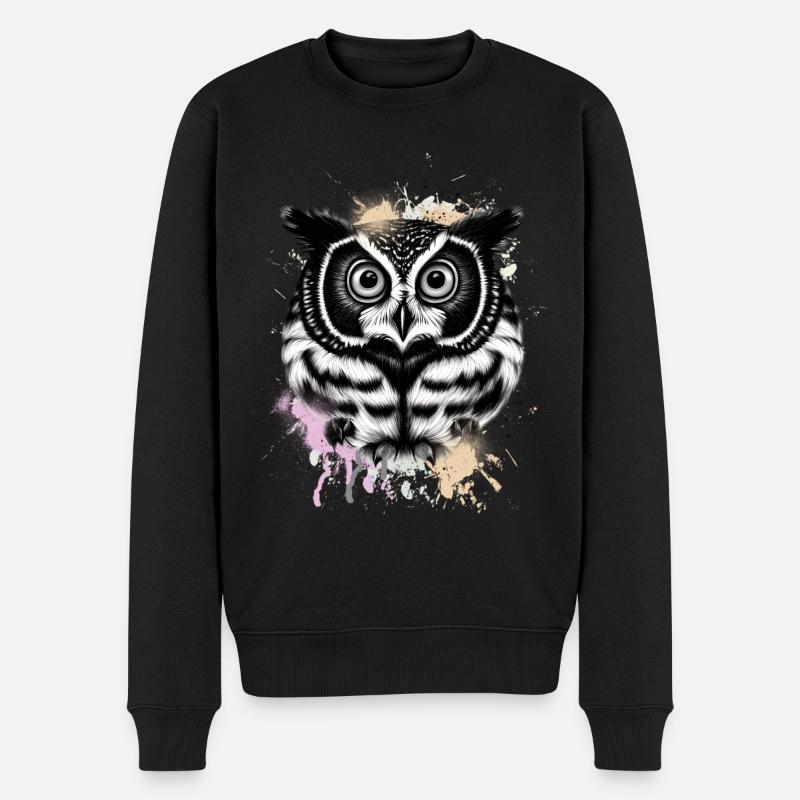 Hibou - Pull Premium bio Homme - noir