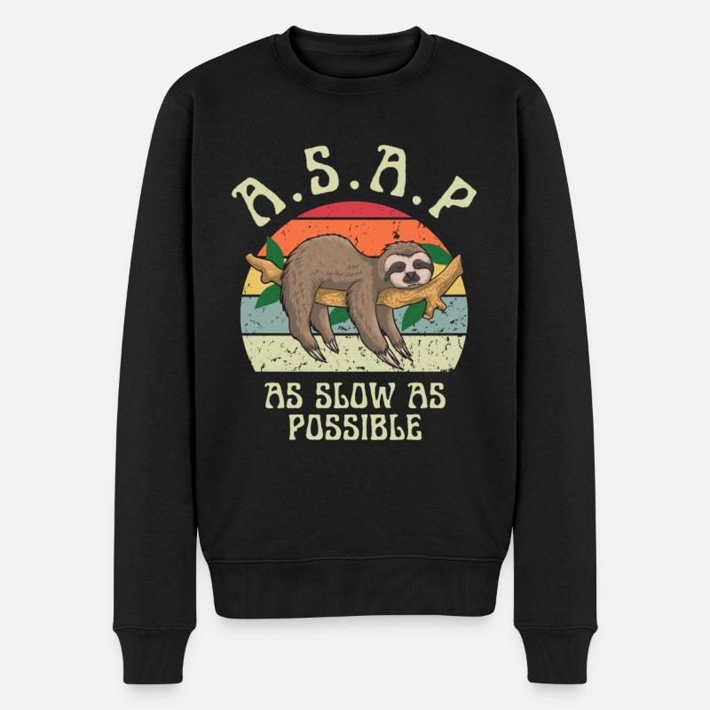 So langsam wie möglich - Männer Premium Bio Pullover - Schwarz