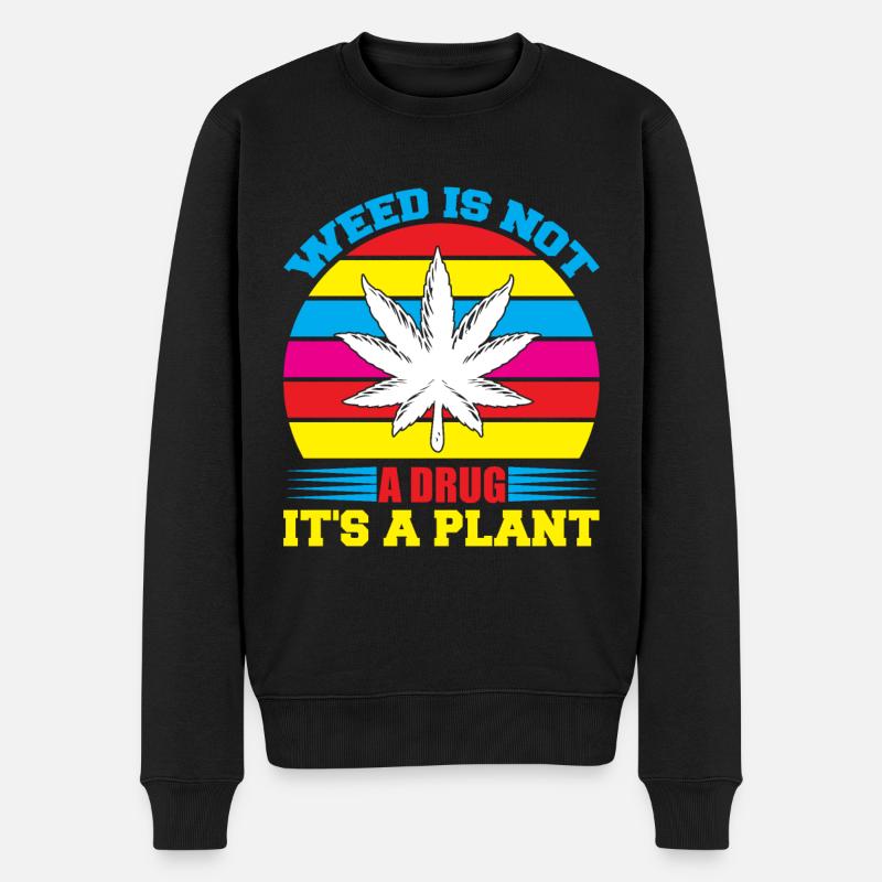 Cannabis Marihuana Weed Kiffen - Männer Premium Bio Pullover - Schwarz