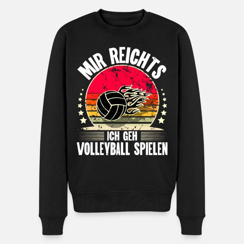 Volleyball - Männer Premium Bio Pullover - Schwarz
