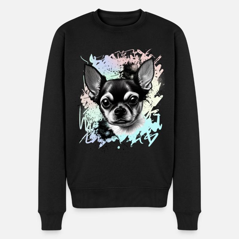 Chihuahua - Männer Premium Bio Pullover - Schwarz