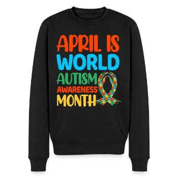 Autism Autistic - Men's Premium Organic Jumper - black - Front - Nico (187cm)