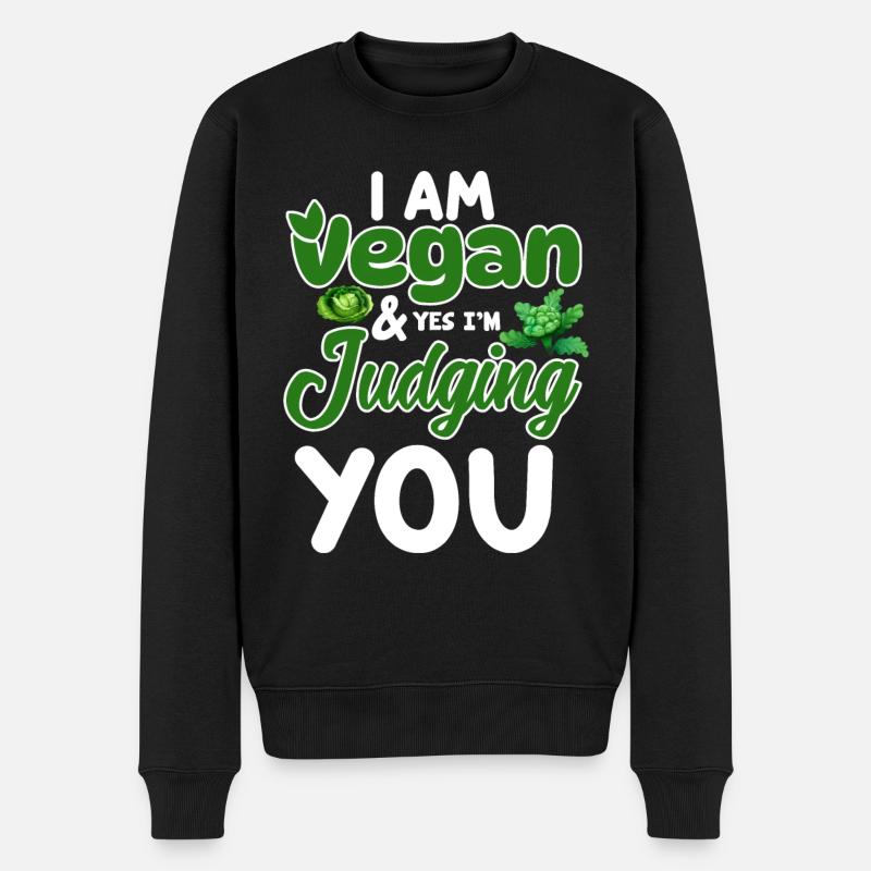 Vegan Veganismus - Männer Premium Bio Pullover - Schwarz