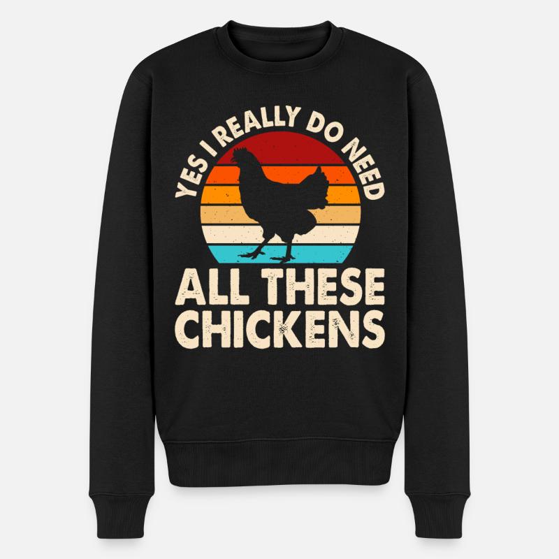 Poulets Poulet - Pull Premium bio Homme - noir