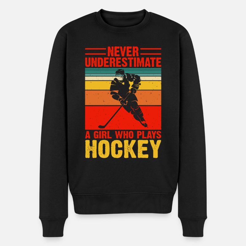 Hockey Eishockey Ice Hockey - Männer Premium Bio Pullover - Schwarz