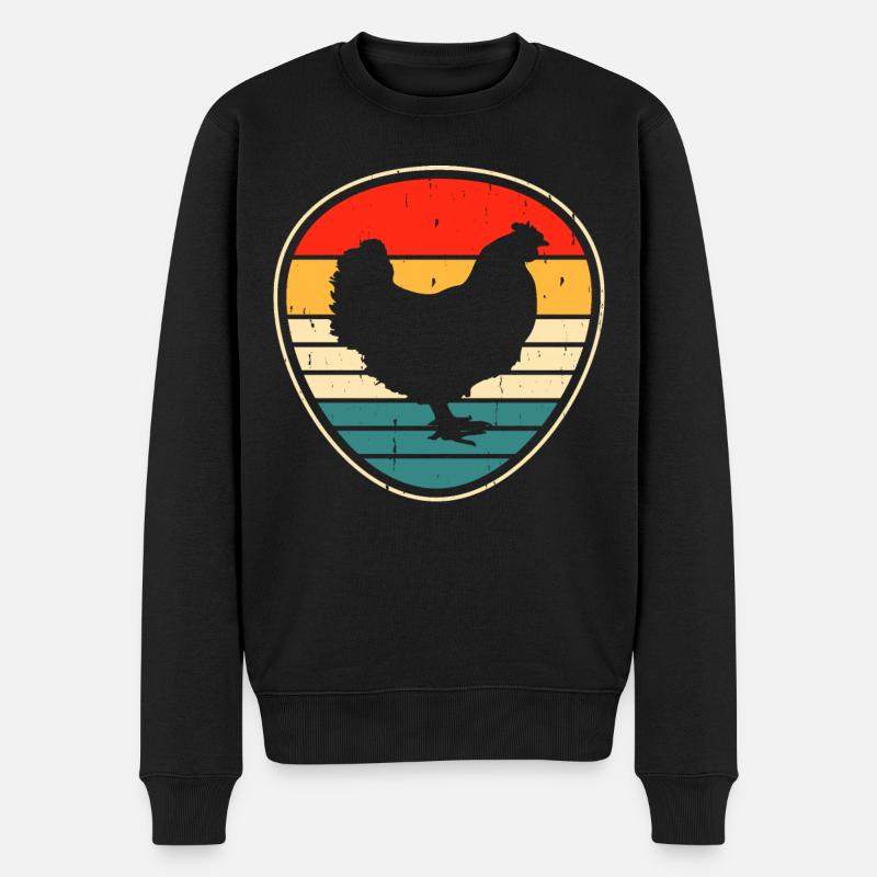 Hühner Huhn - Männer Premium Bio Pullover - Schwarz