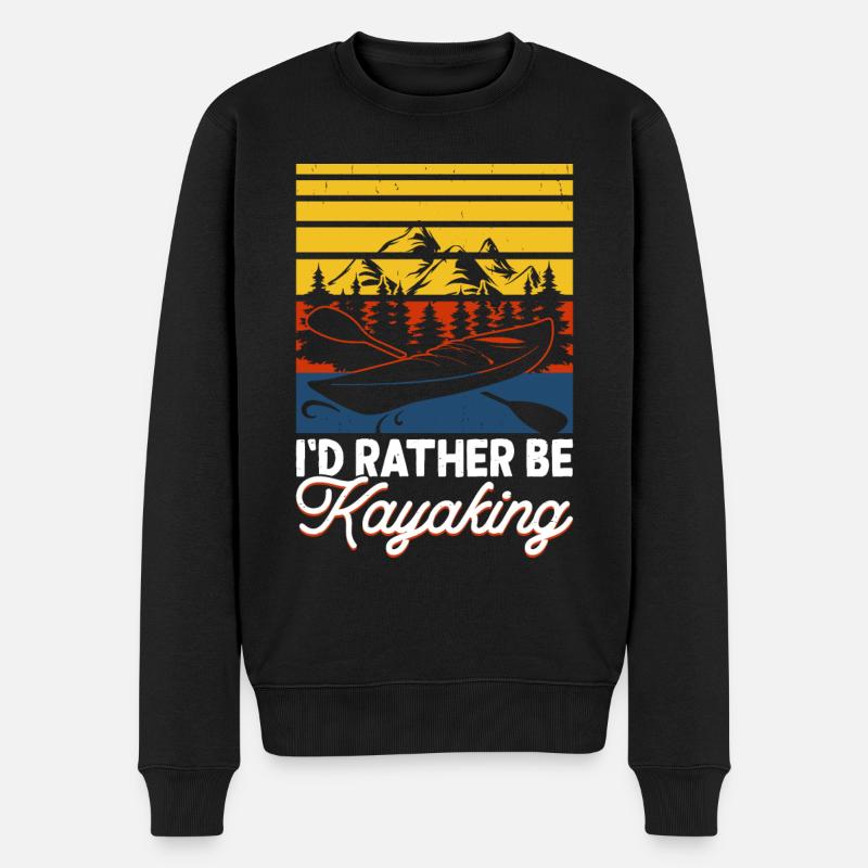 Kajak Kajakfahrer Kajaker - Männer Premium Bio Pullover - Schwarz