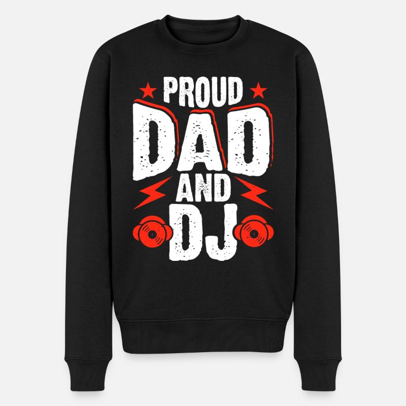 Papa Dj - Männer Premium Bio Pullover - Schwarz