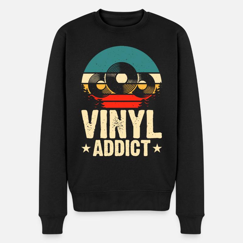 Accro au vinyle - Pull Premium bio Homme - noir
