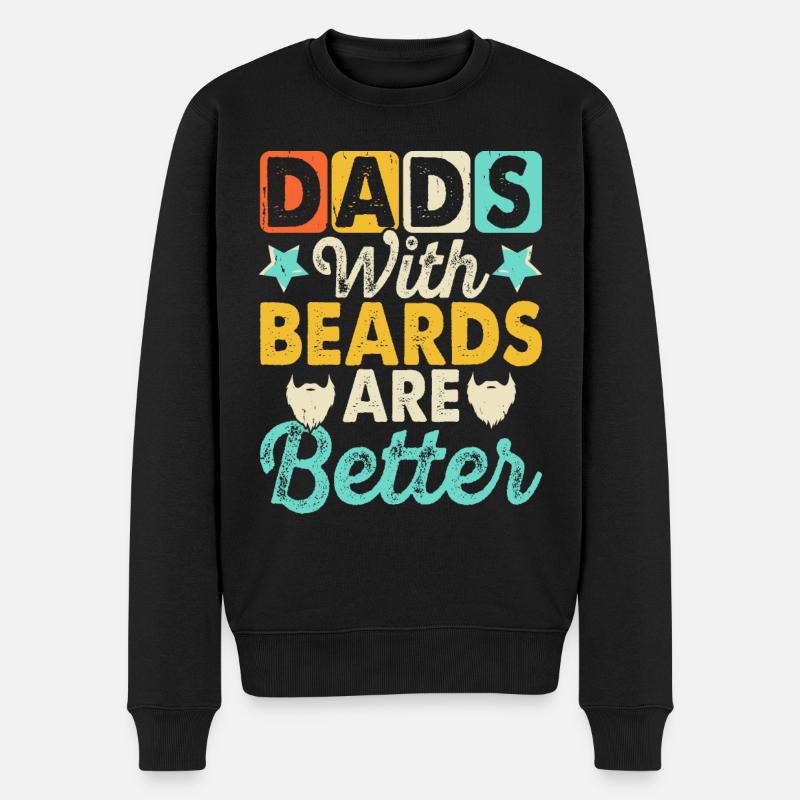 Papa avec une barbe - Pull Premium bio Homme - noir