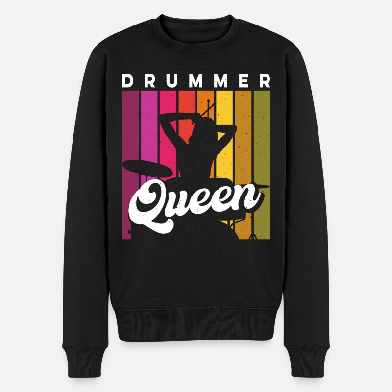 Schlagzeugerin Drummer - Männer Premium Bio Pullover - Schwarz