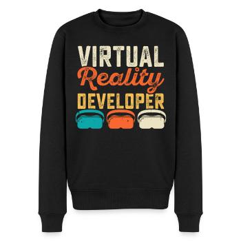 VR Virtuel Reality - Männer Premium Bio Pullover - Schwarz - Vorne - Nico (187cm)