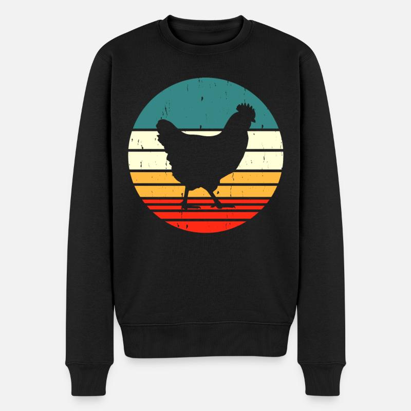 Hühner Huhn - Männer Premium Bio Pullover - Schwarz