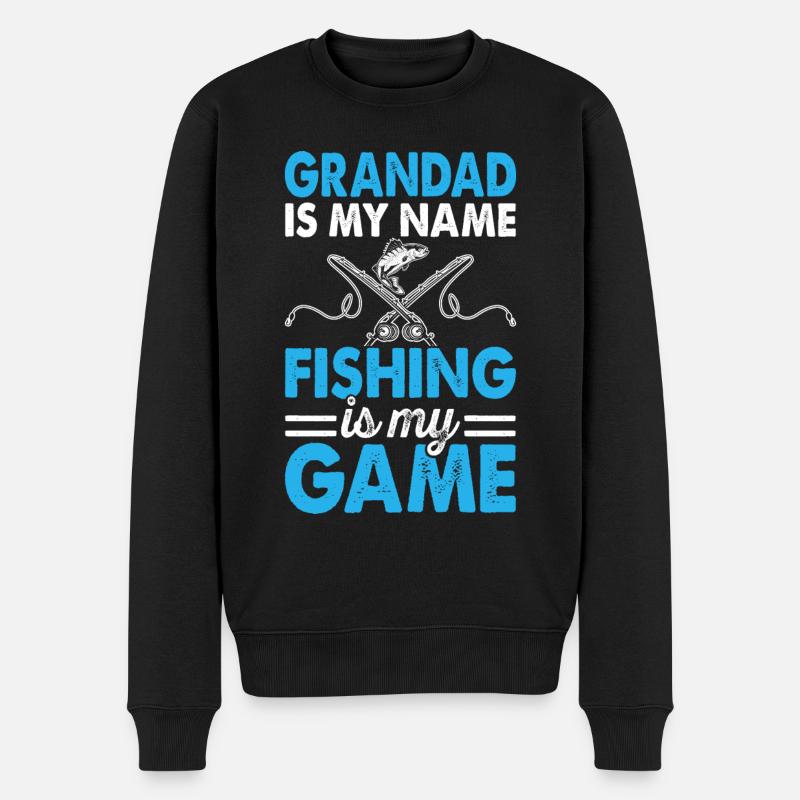 Opa Fischen Angeln Angler - Männer Premium Bio Pullover - Schwarz