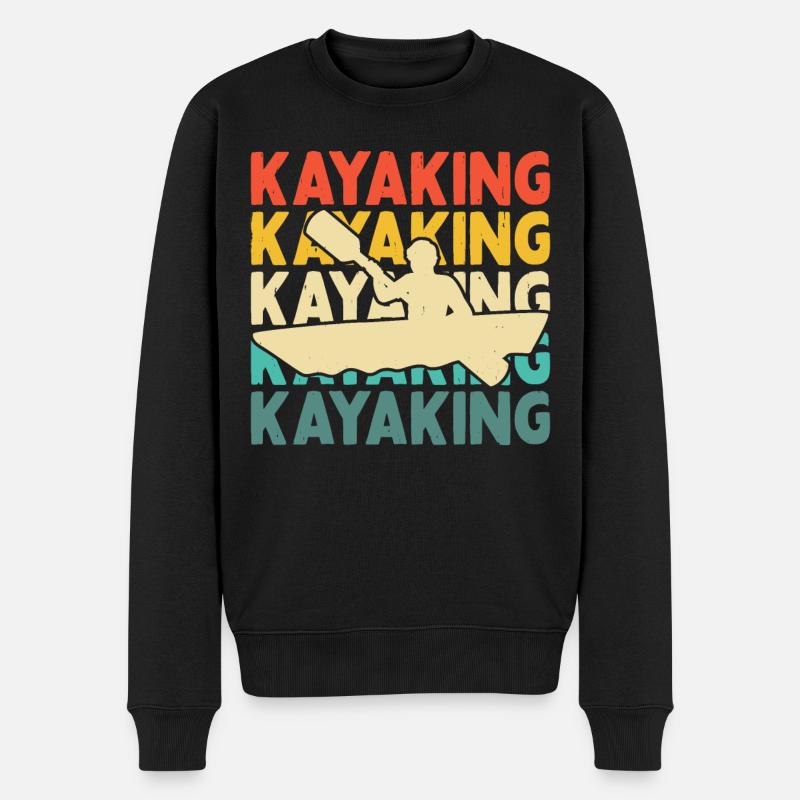 Kajak Kajakfahrer Kajaker - Männer Premium Bio Pullover - Schwarz