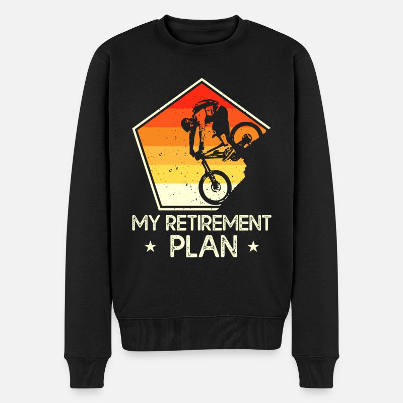 Fahrrad Radfahren Rentner Rente - Männer Premium Bio Pullover - Schwarz