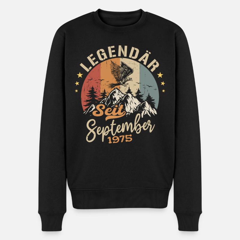 September 1975 - September 1975 Jahrestag 1975 - Männer Premium Bio Pullover - Schwarz