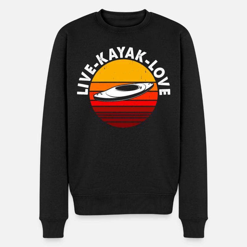 Kajak Kajakfahrer Kajaker - Männer Premium Bio Pullover - Schwarz